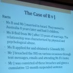 First slide describing the divorce case of B v. J by Talya Faigenbaum