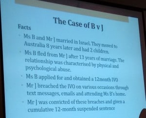 First slide describing the divorce case of B v. J by Talya Faigenbaum