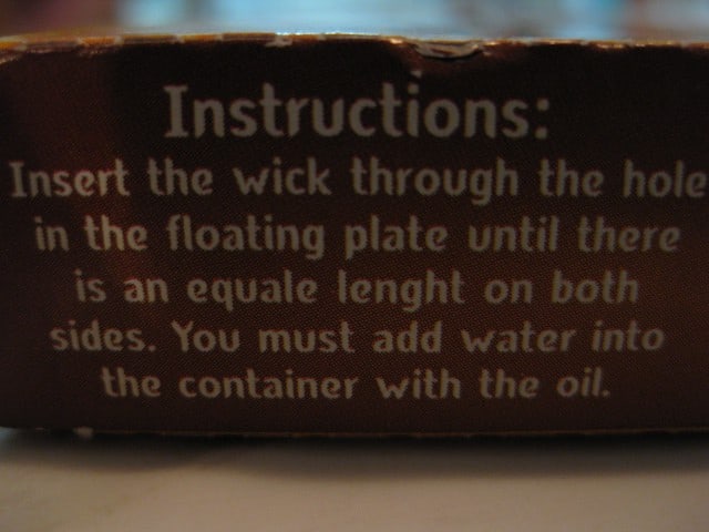 English instructions for wicks
