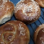 round challah roles with sesame