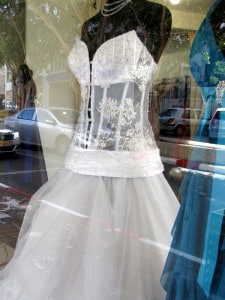 Israeli wedding dress with see-through midriff