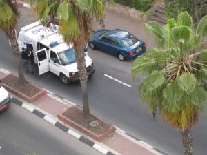 police van with robot