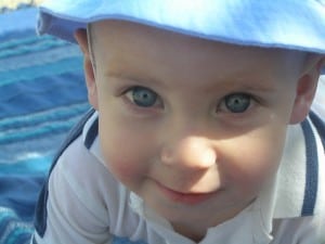 baby boy in summer hat