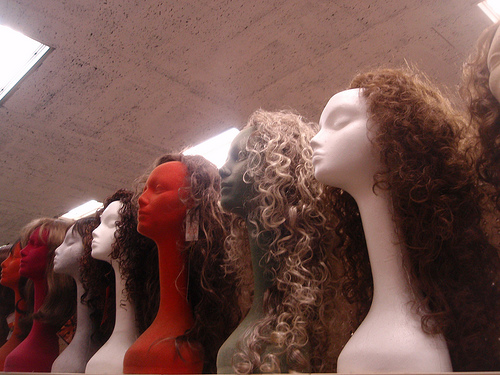 assortment of long wigs